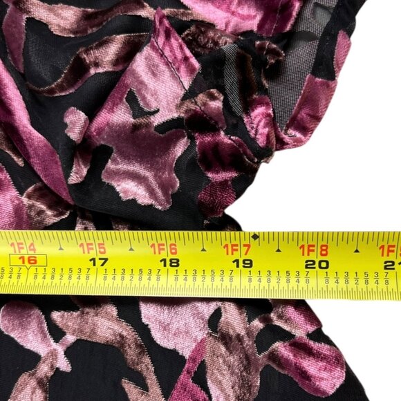 Acqua Babydoll Blouse Size Medium Velvet Floral Fairy Whimsigoth Cottagecore - Picture 5 of 11